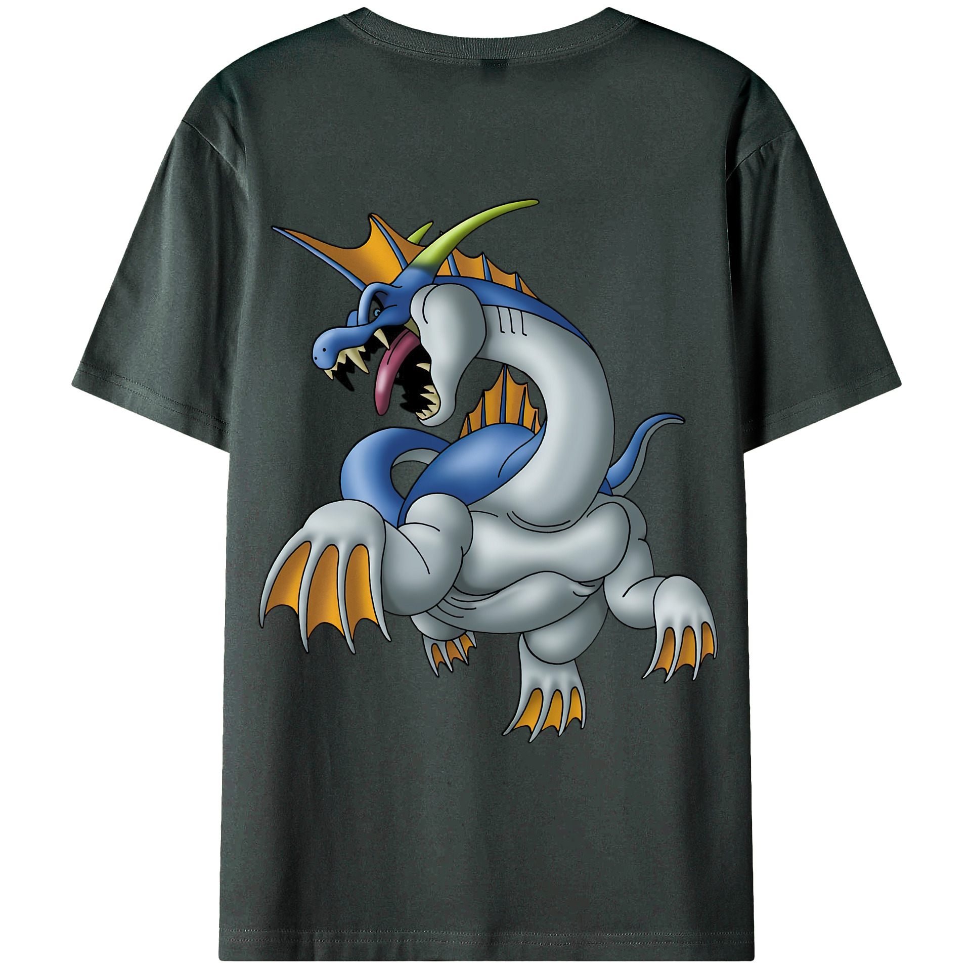 （画像用） ドラゴンクエスト Doragon Kuesuto Dragon Quest 綿100％ メンズ半袖Tシャツ（バックプリント） 通気性